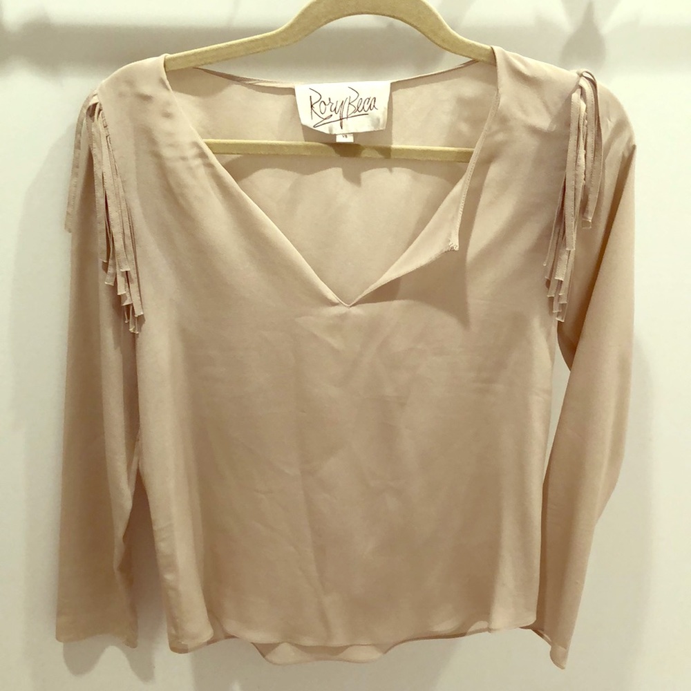Rory Becca Silk Fringe Top